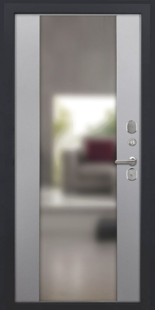 Входная дверь ДвериПРО Д-68 Алиса (16мм, ПВХ софт грей, зеркало) DPRO196439 внутренняя сторона